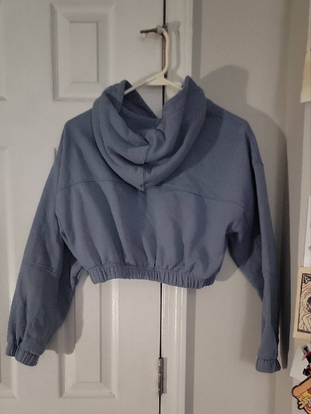 Ashley By 26 International Cropped Zip Hoodie in Dusty Blue - Picture 2 of 3